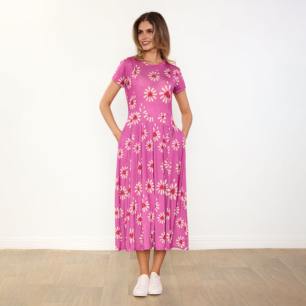 Polly Dress (Berry Daisy)