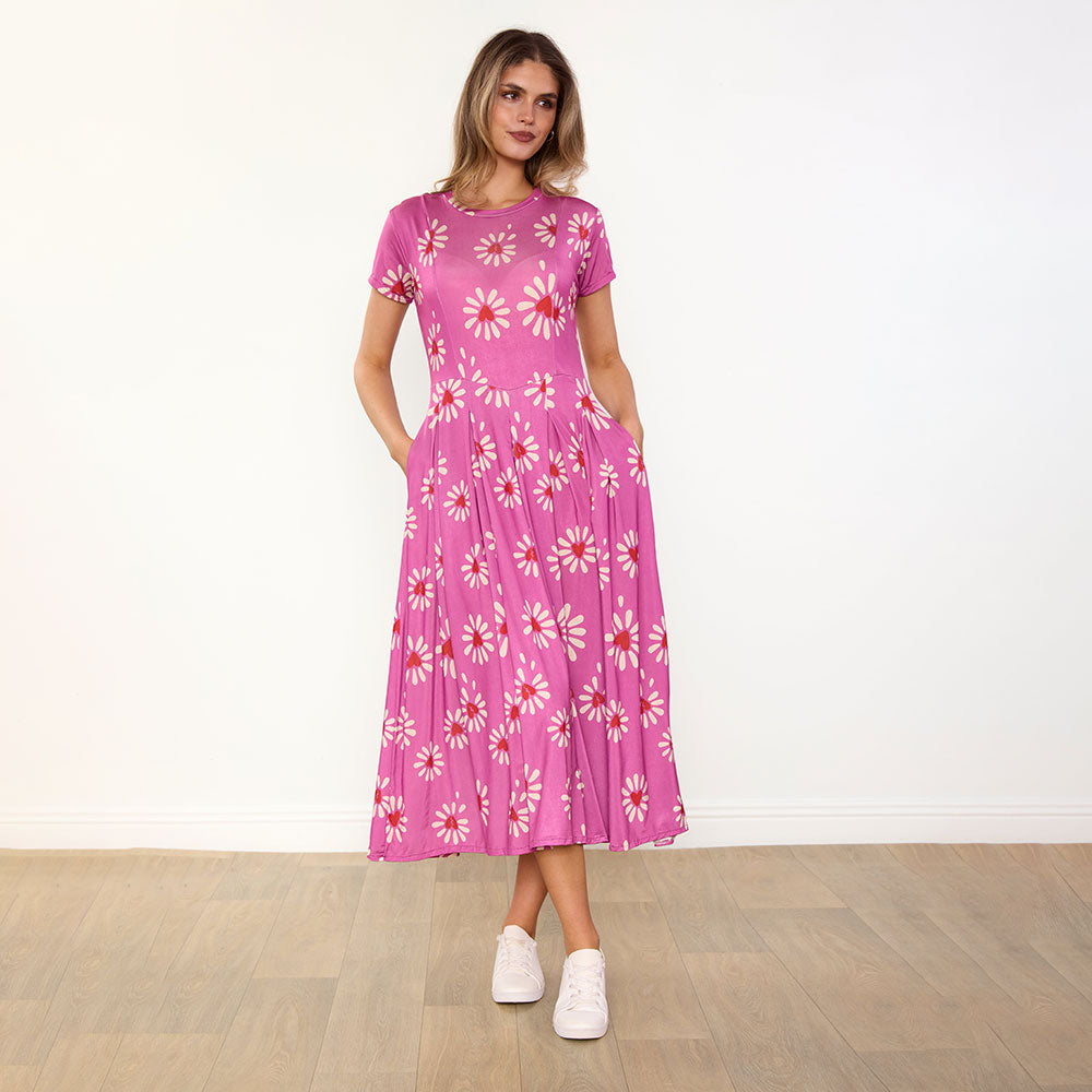 Polly Dress (Berry Daisy)