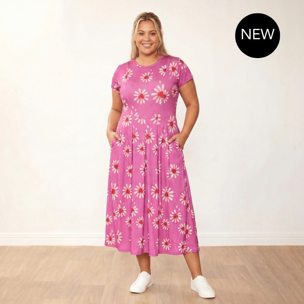Polly Dress (Berry Daisy)