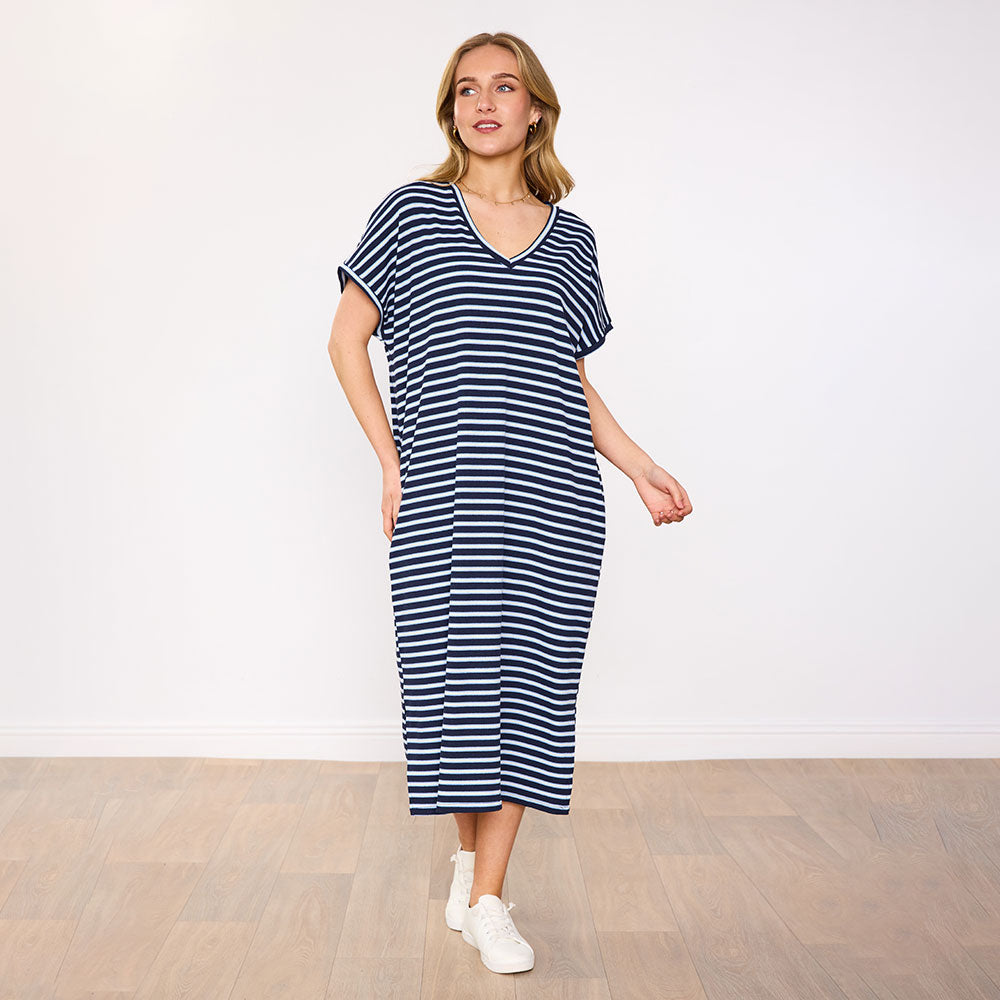 Rory Dress (Navy Stripe)