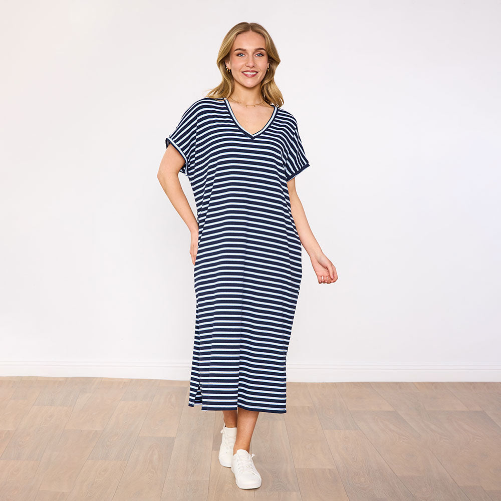 Rory Dress (Navy Stripe)