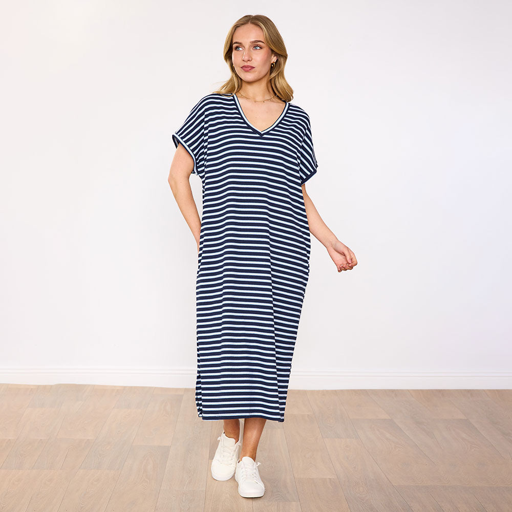 Rory Dress (Navy Stripe)