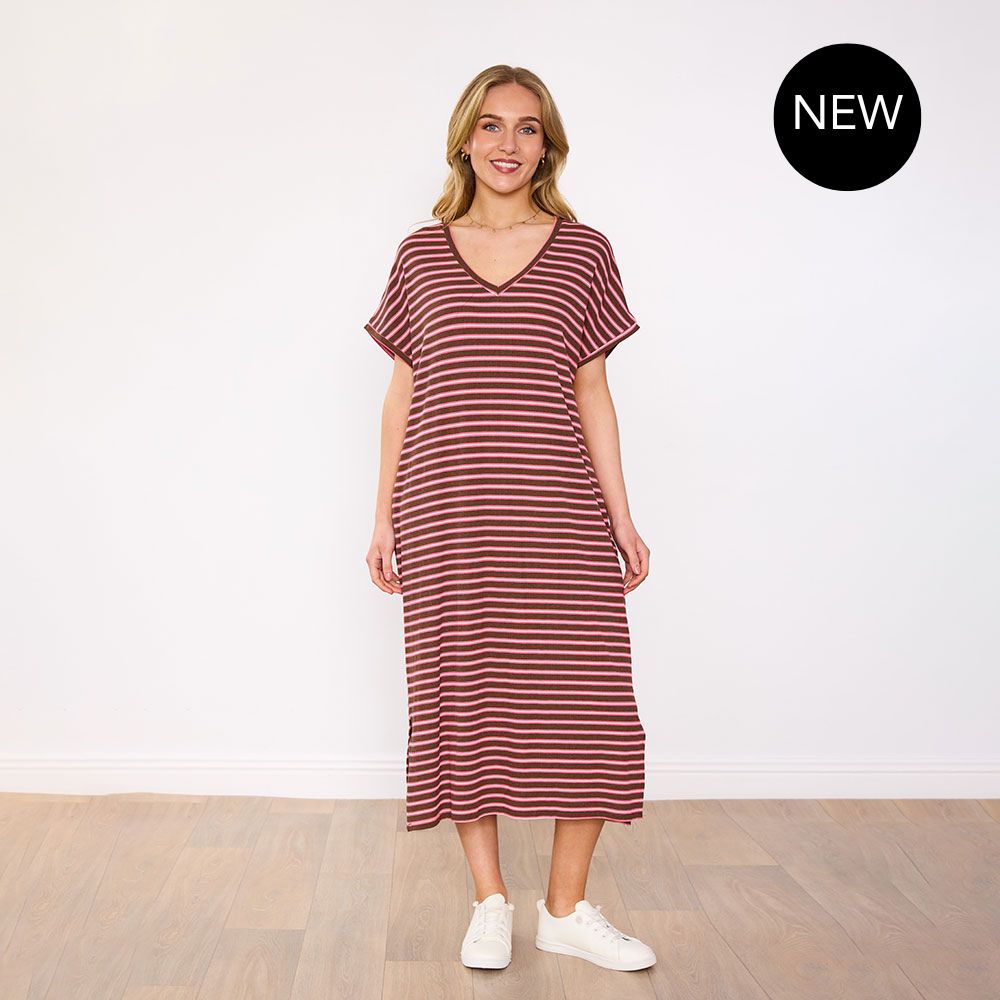 Rory Dress (Brown Stripe)