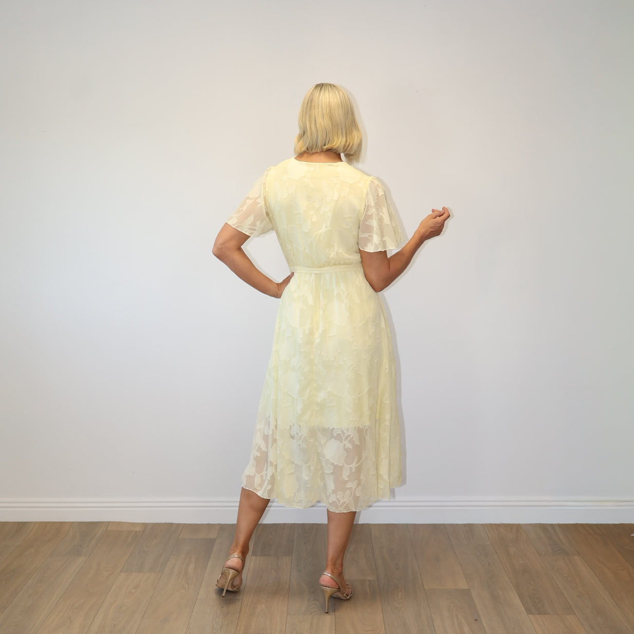 Rosie Floral Wrap Dress (Lemon)