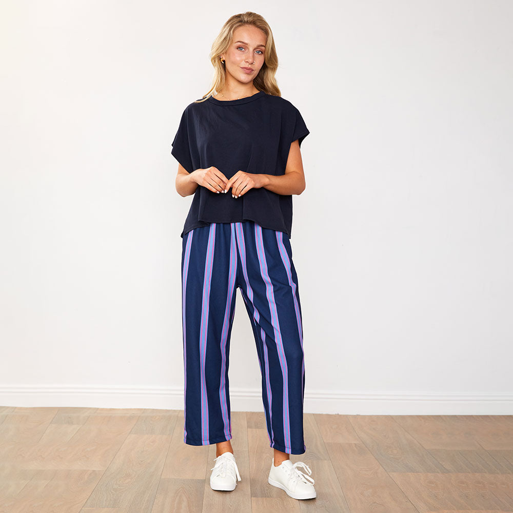 Roxy Set (Navy/Light Navy Stripe)