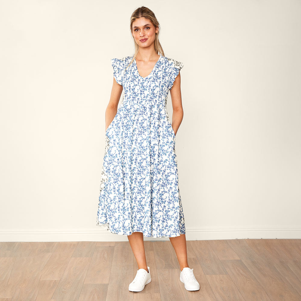 Sienna Dress (Navy Floral)