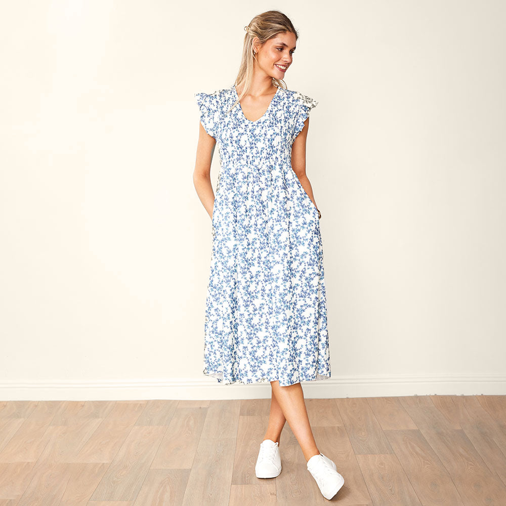 Sienna Dress (Navy Floral)