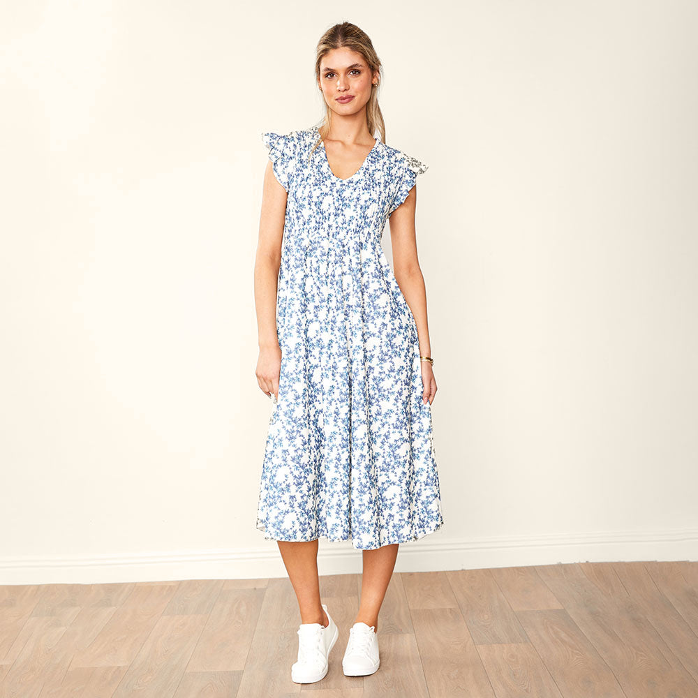 Sienna Dress (Navy Floral)