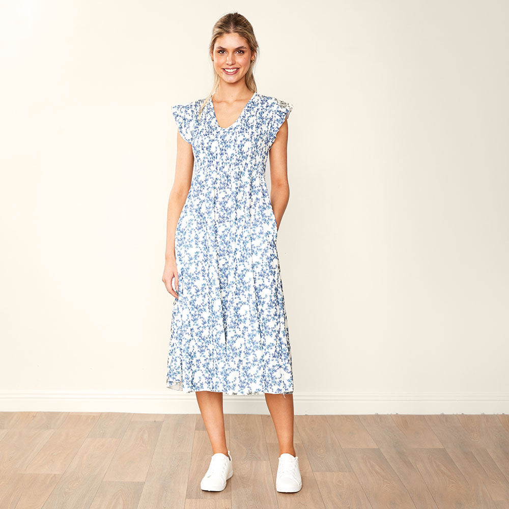 Sienna Dress (Navy Floral)