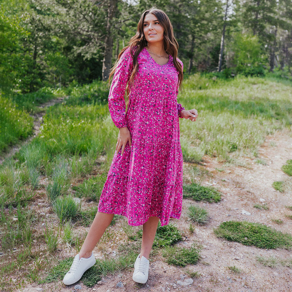 Flowery hotsell pink dress