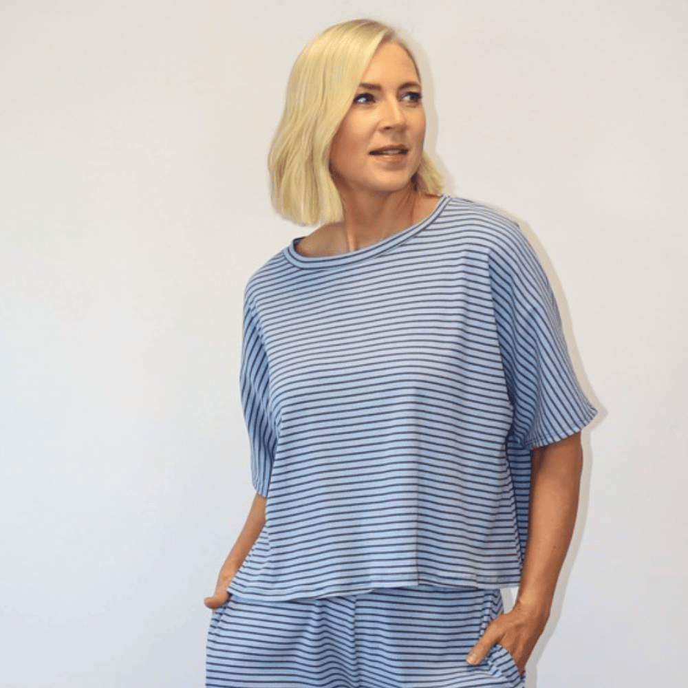 Felicity Top (Blue/Brown)