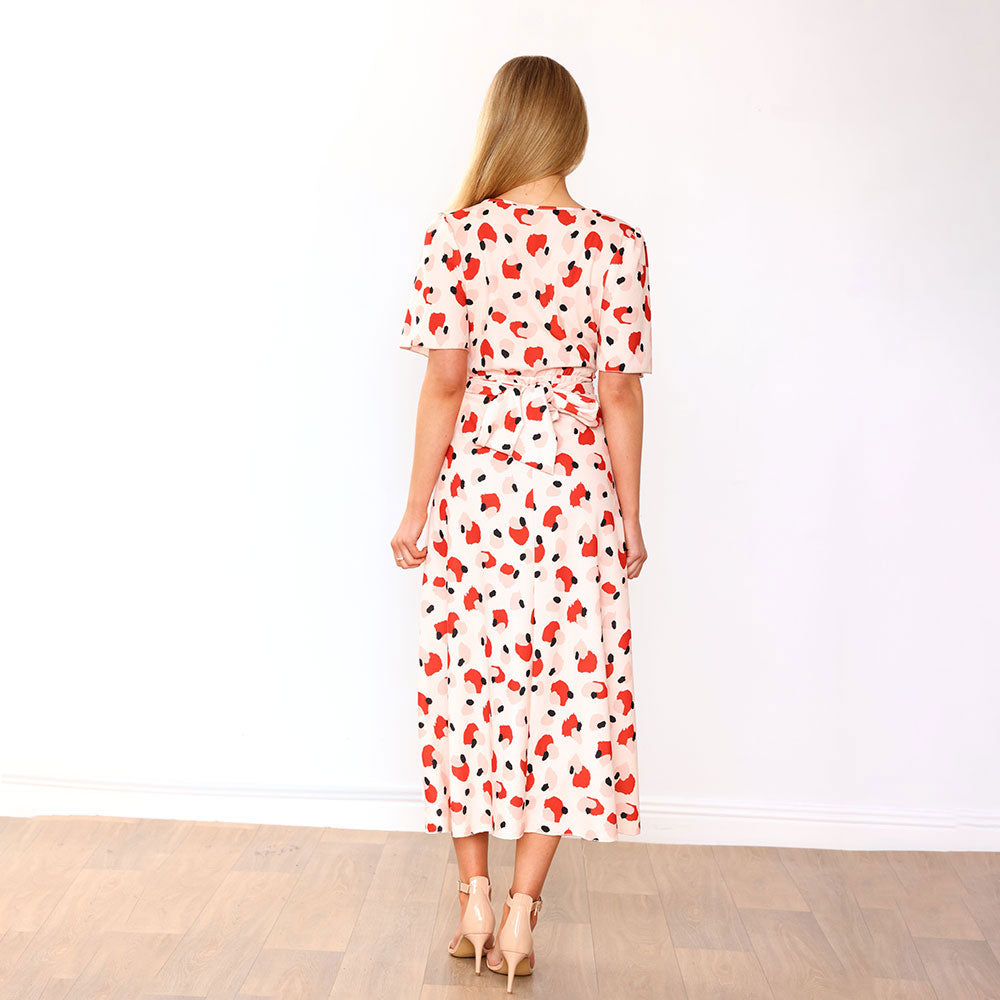 Teagan Dress (Peach Abstract)