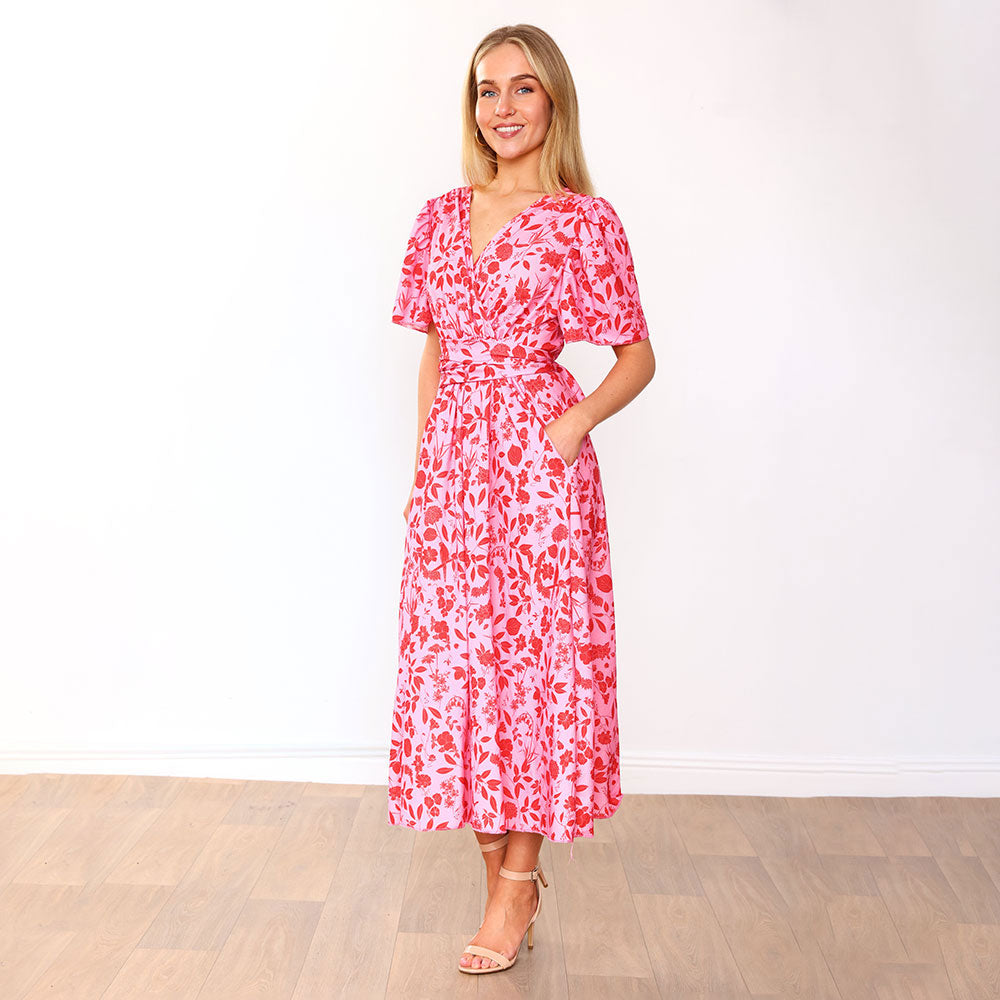 Teagan Dress (Pink/Red Floral)