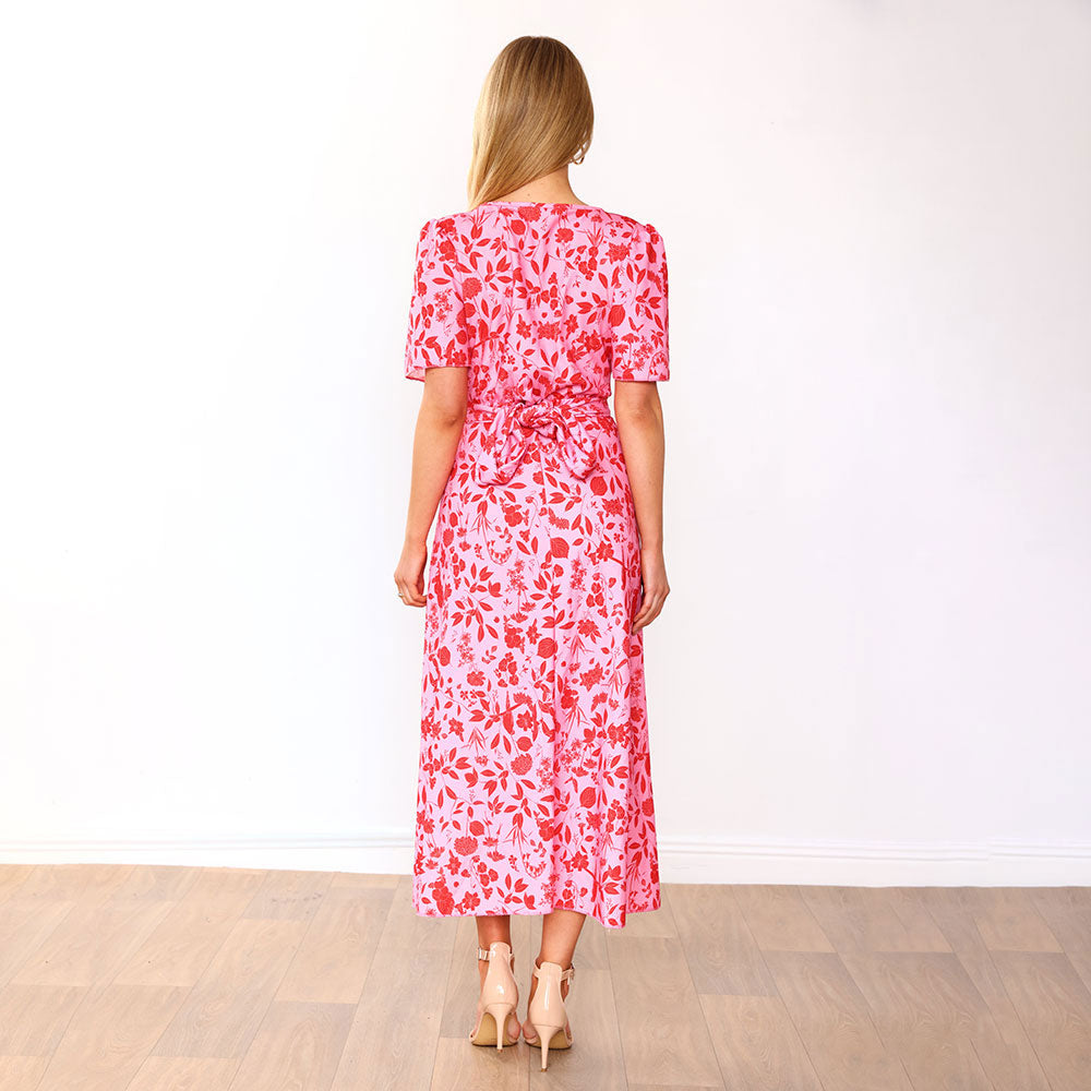 Teagan Dress (Pink/Red Floral)