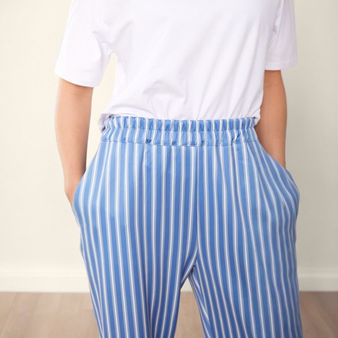 Tessa Trousers (Blue/Grey Stripe)