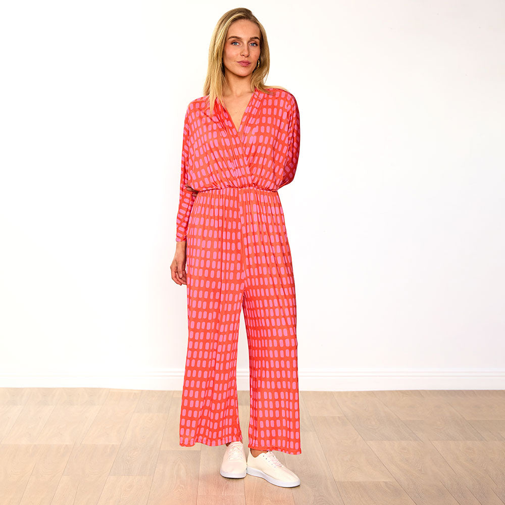 Vogue Jumpsuit (Pink/Red Grid)