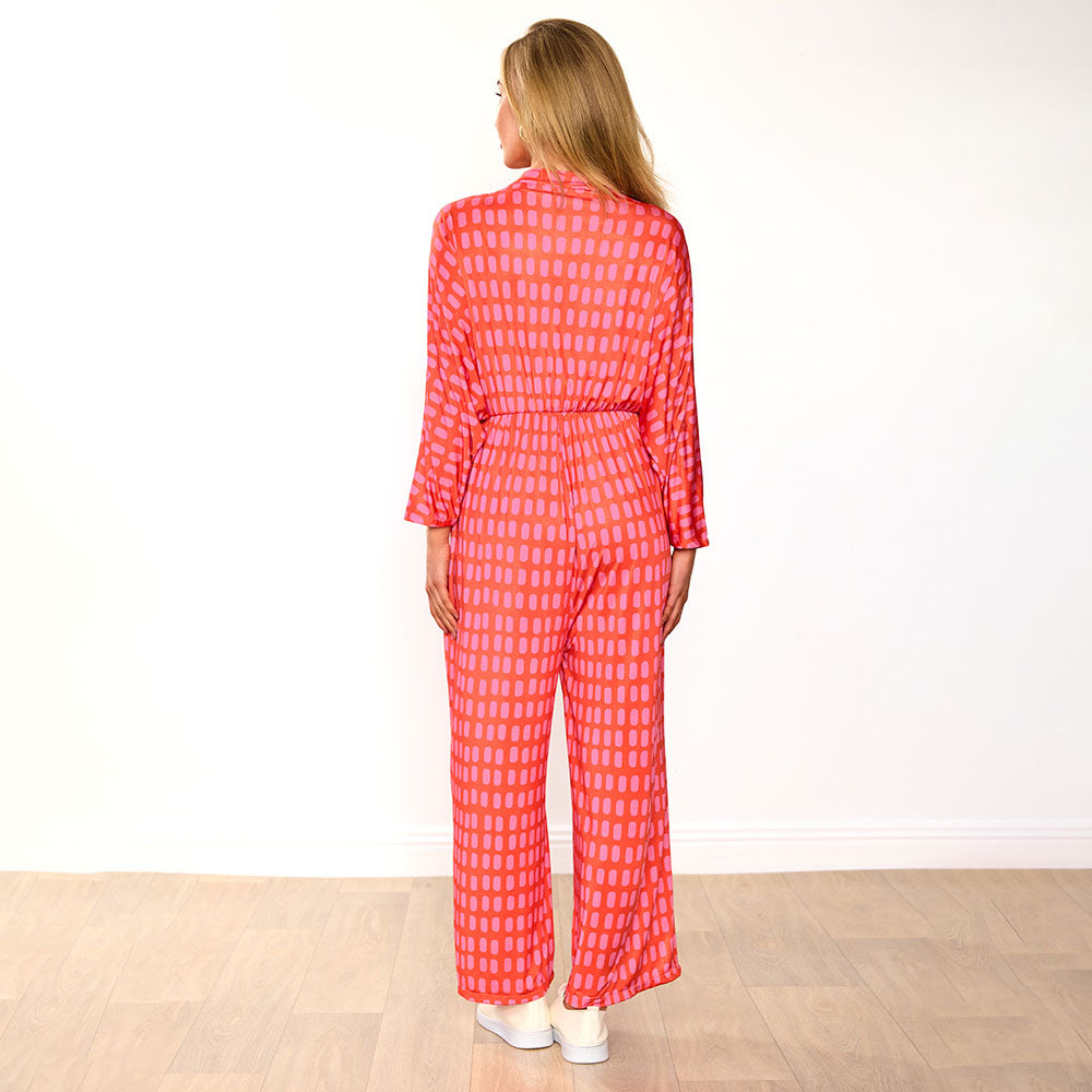 Vogue Jumpsuit (Pink/Red Grid)