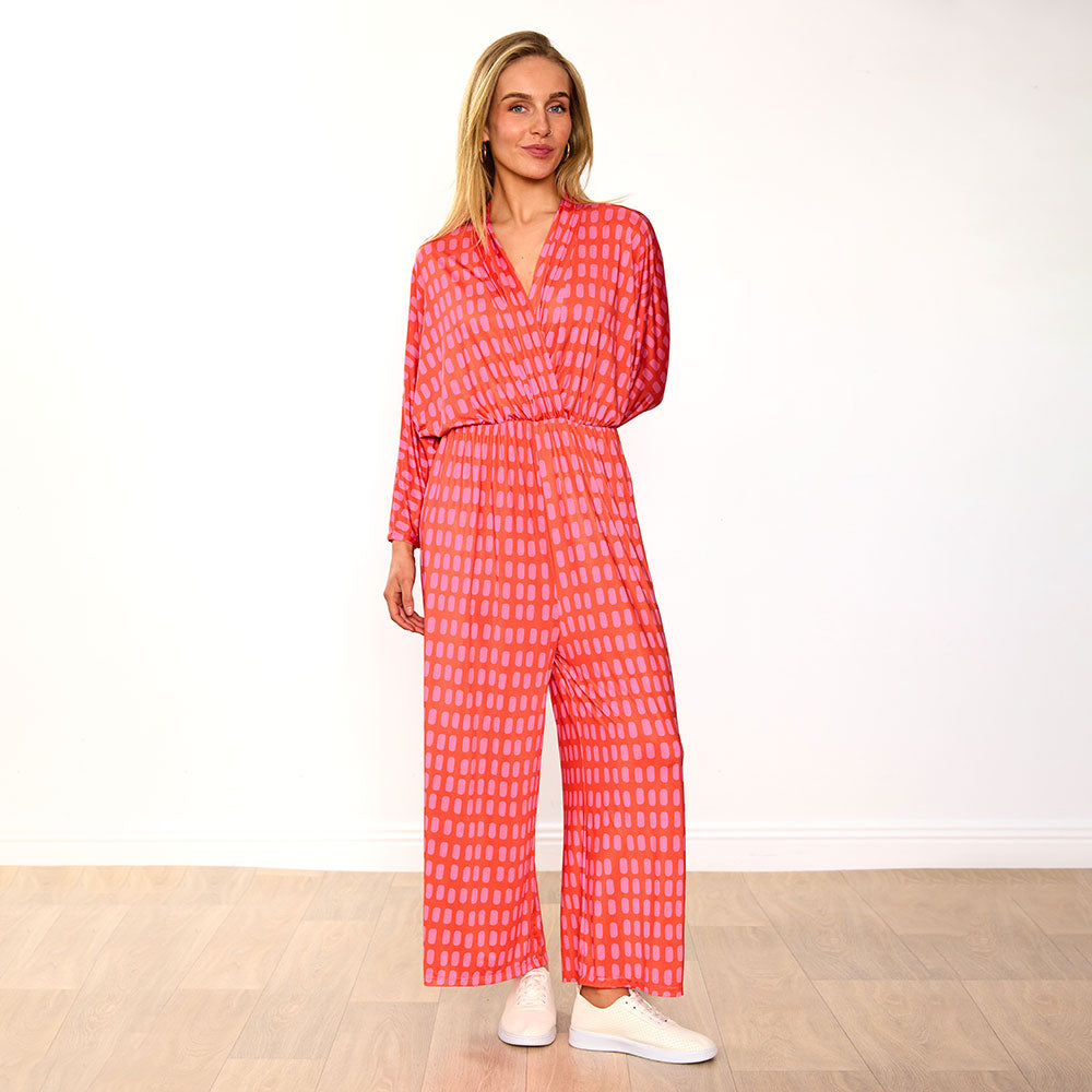 Vogue Jumpsuit (Pink/Red Grid)