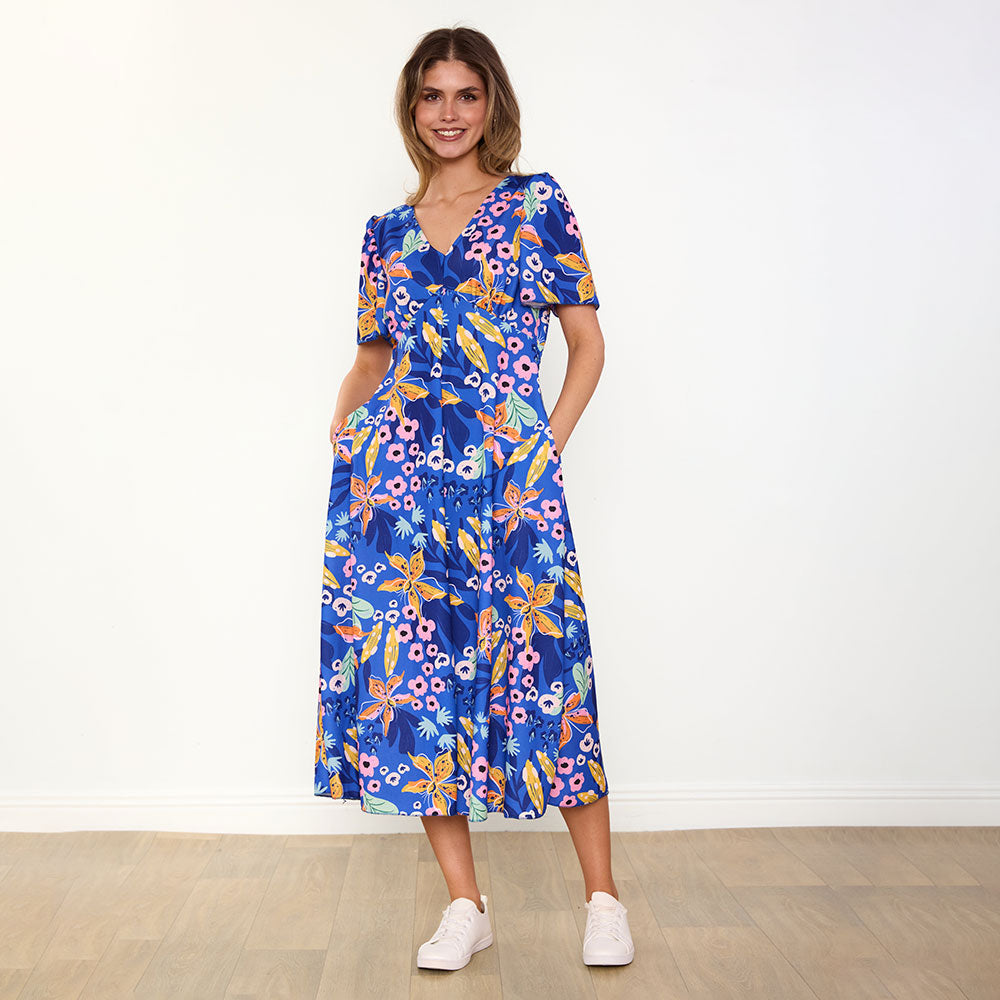 Whitney Dress (Navy Floral)