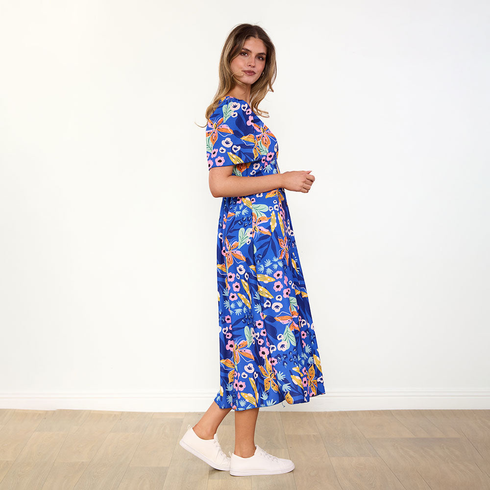 Whitney Dress (Navy Floral)