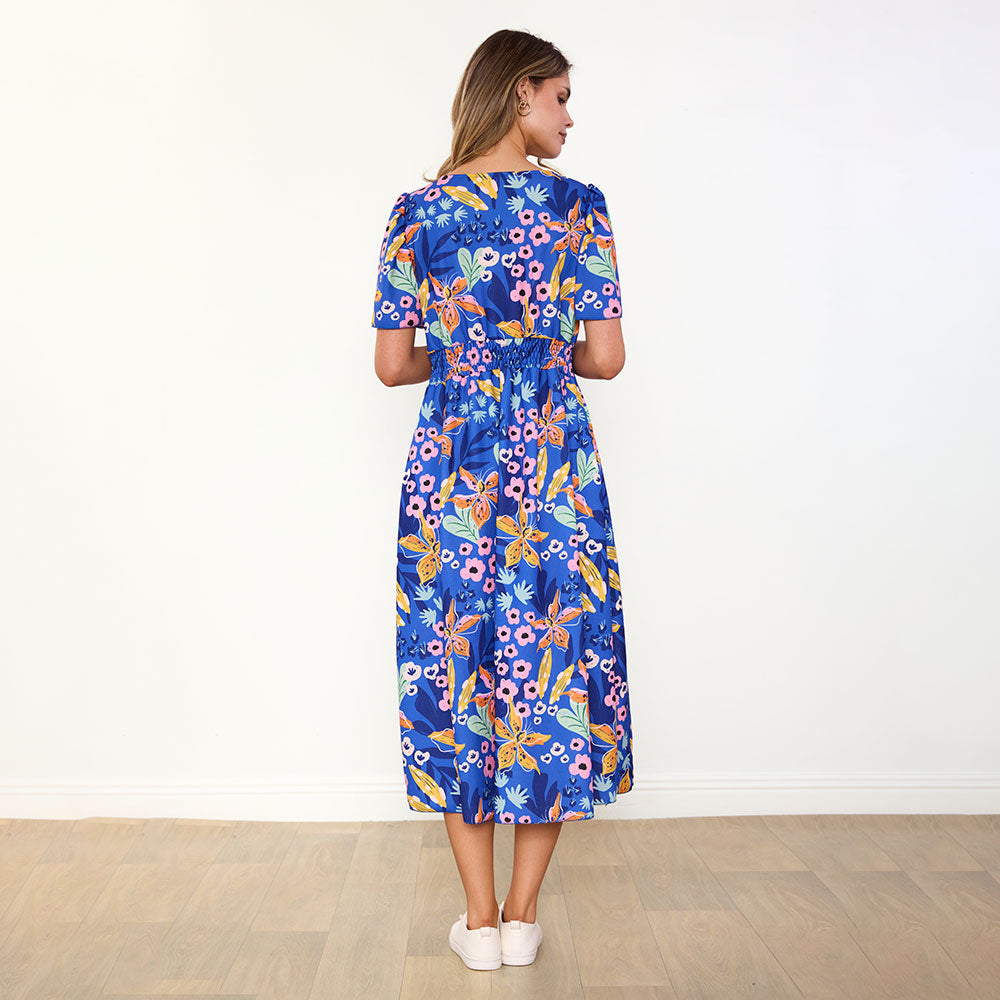 Whitney Dress (Navy Floral)