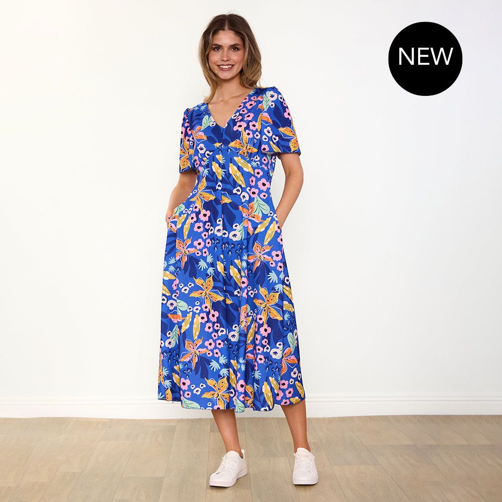Whitney Dress (Navy Floral)