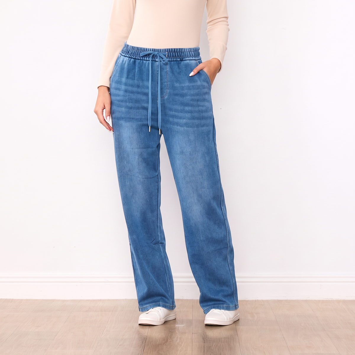 Dani Denim Jogger Pants - Light Blue