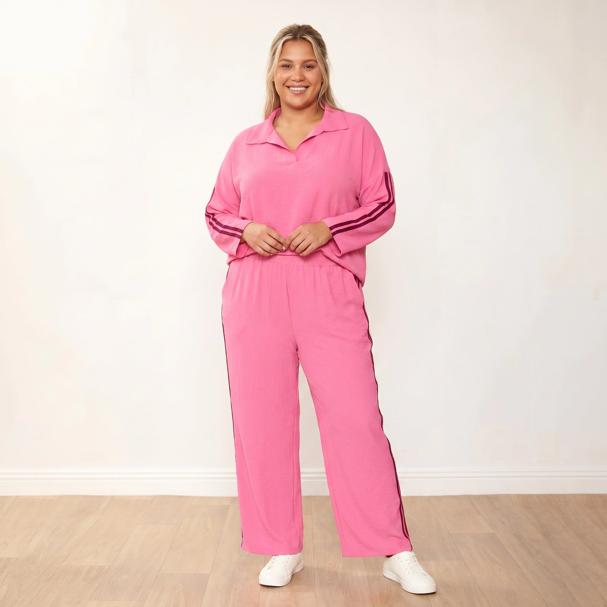 Clara Co-Ord in pink and berry – women's co-ord set – view 19