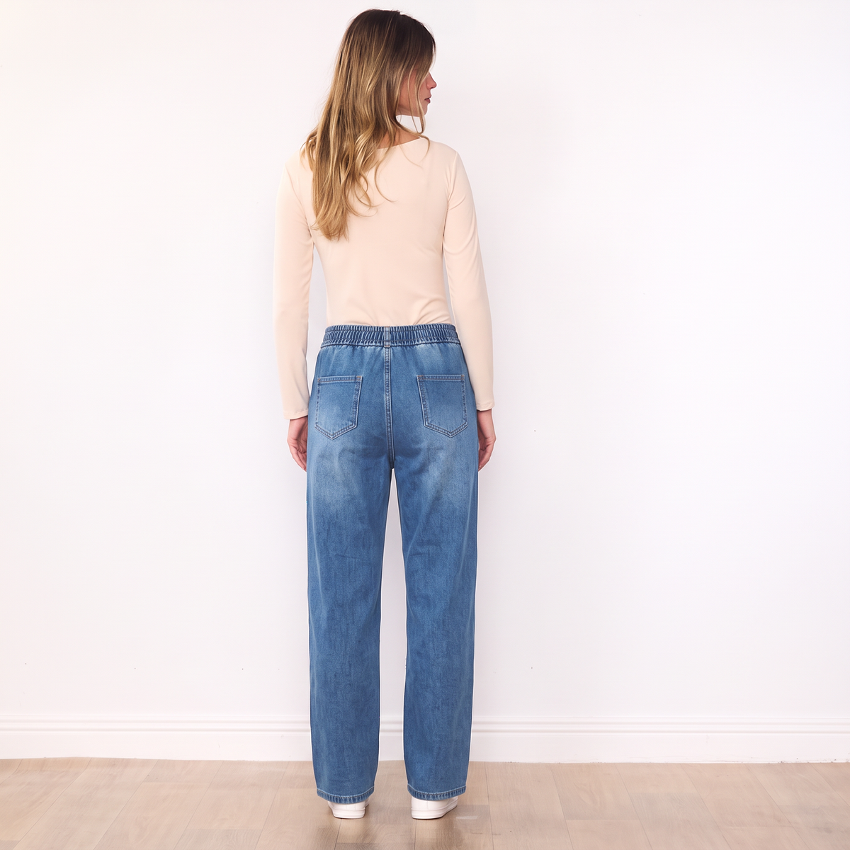 Dani Denim Jogger Pants - Light Blue