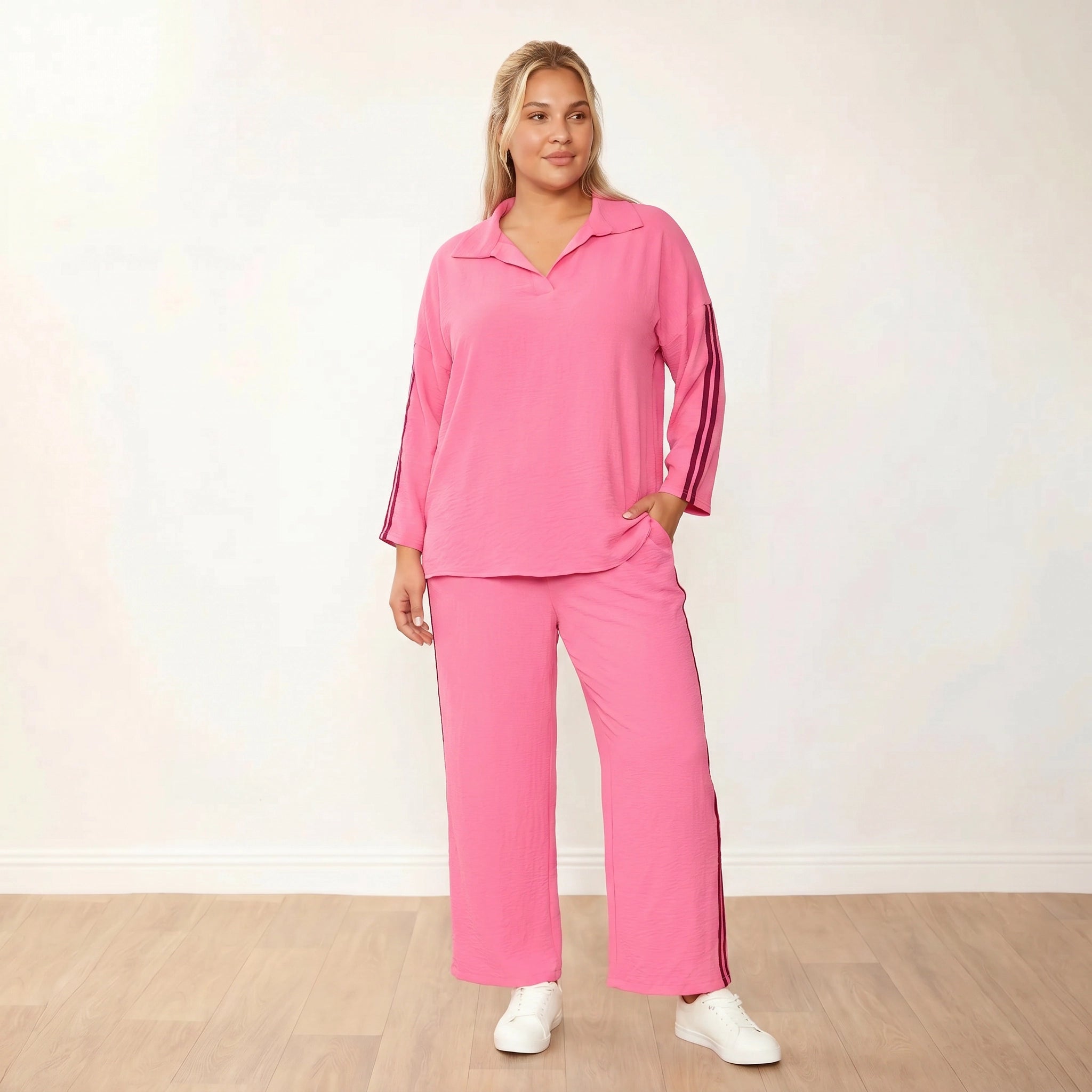 Clara Co-Ord in pink and berry – women's co-ord set – view 3