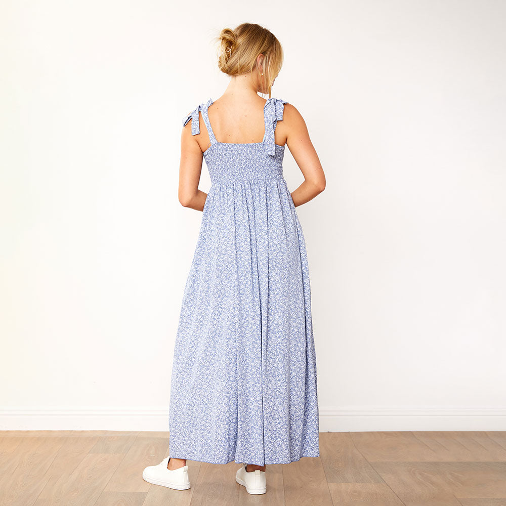 Moira Dress (Blue Floral)