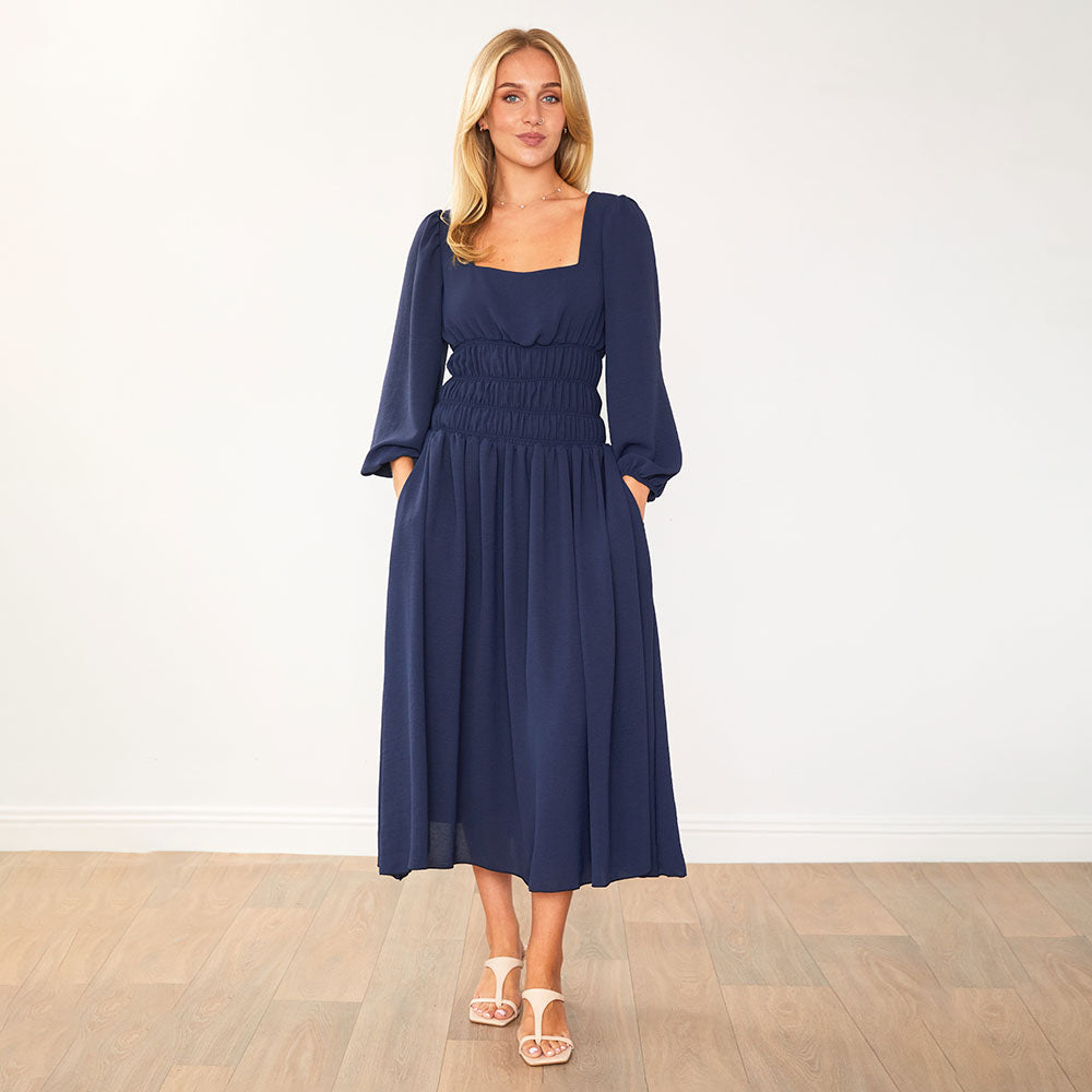 Evelyn Dress (Navy)