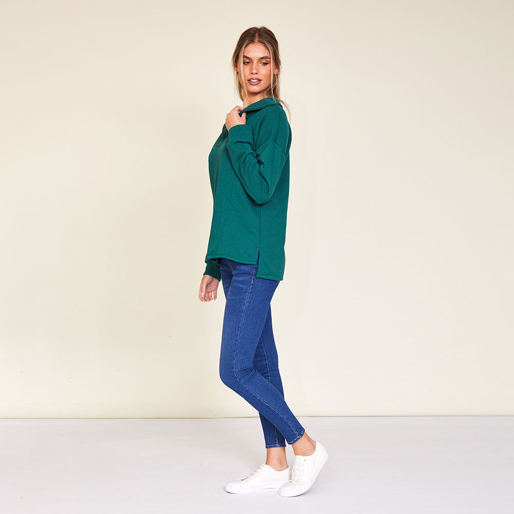 Hailey Jumper ( Beige & Green)