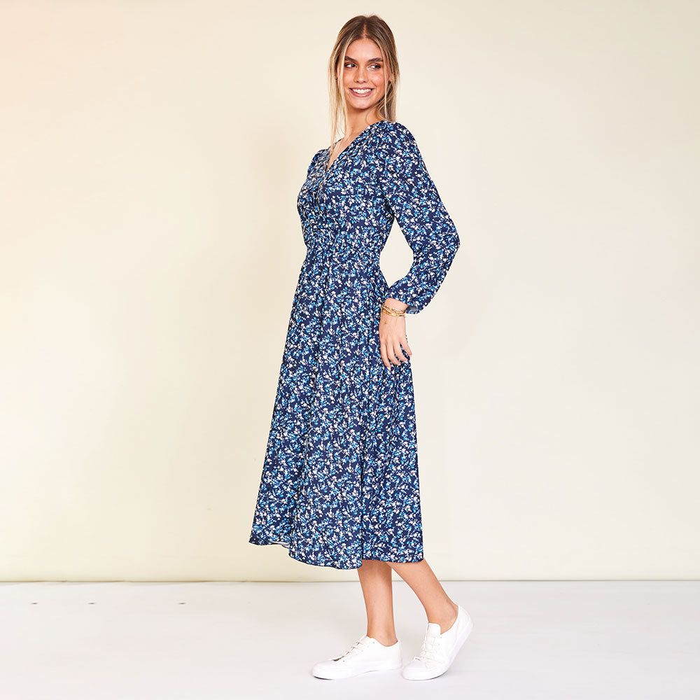 Carrie Dress (Navy Floral)