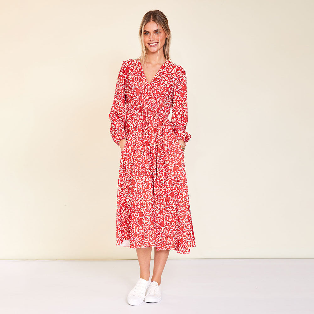Carrie Dress (Red Daisy)
