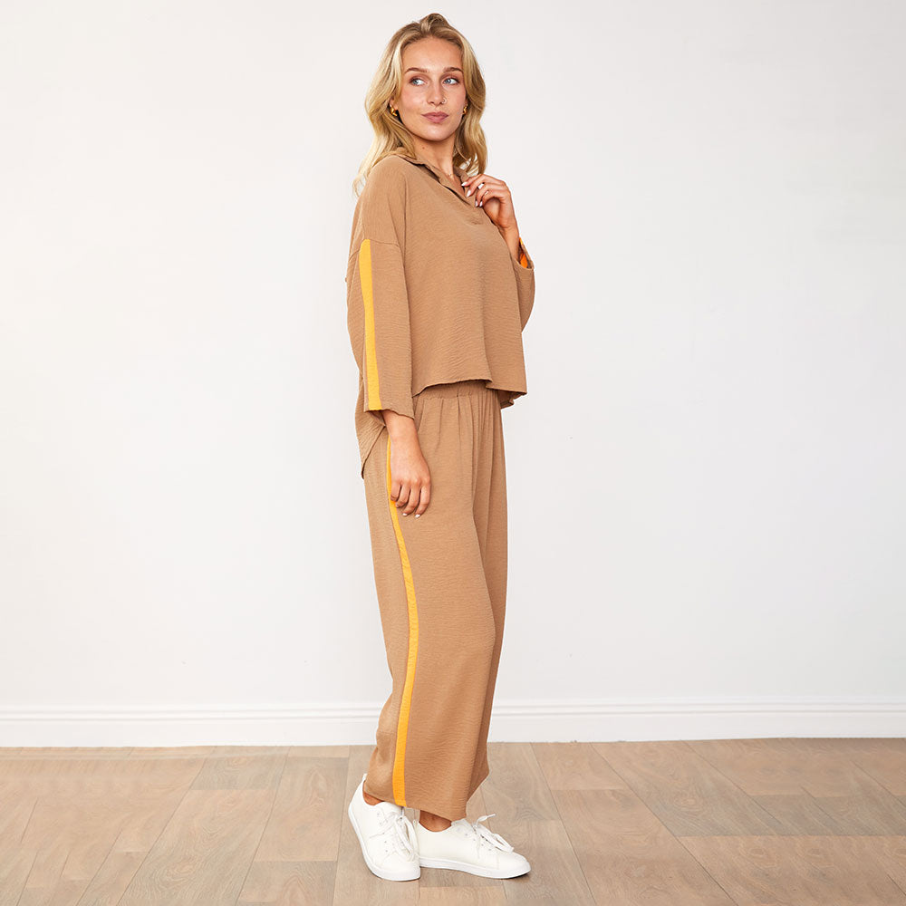 Clara Co-Ord (Mocha/Orange)