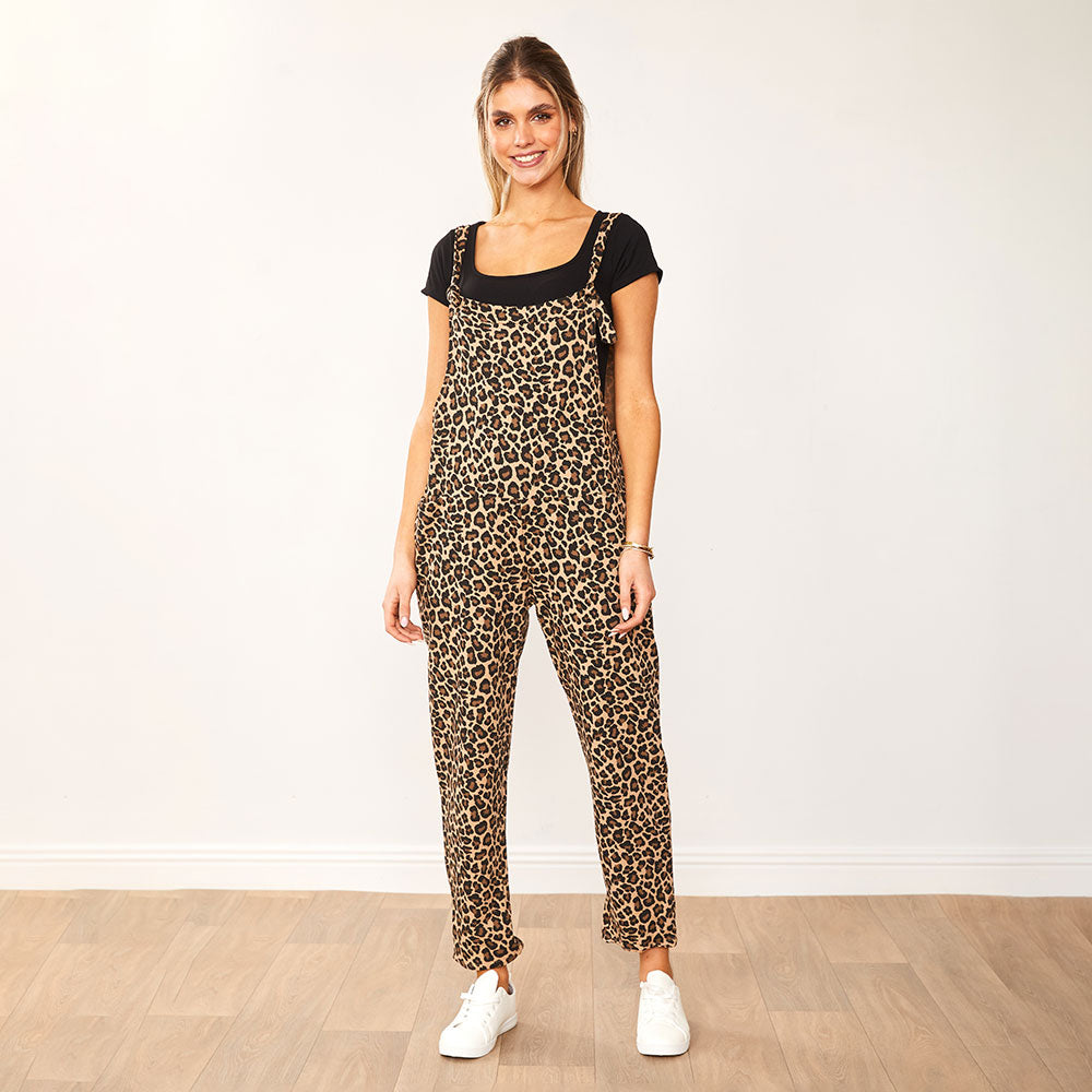 Ashley Dungaree (Leopard) - The Casual Company