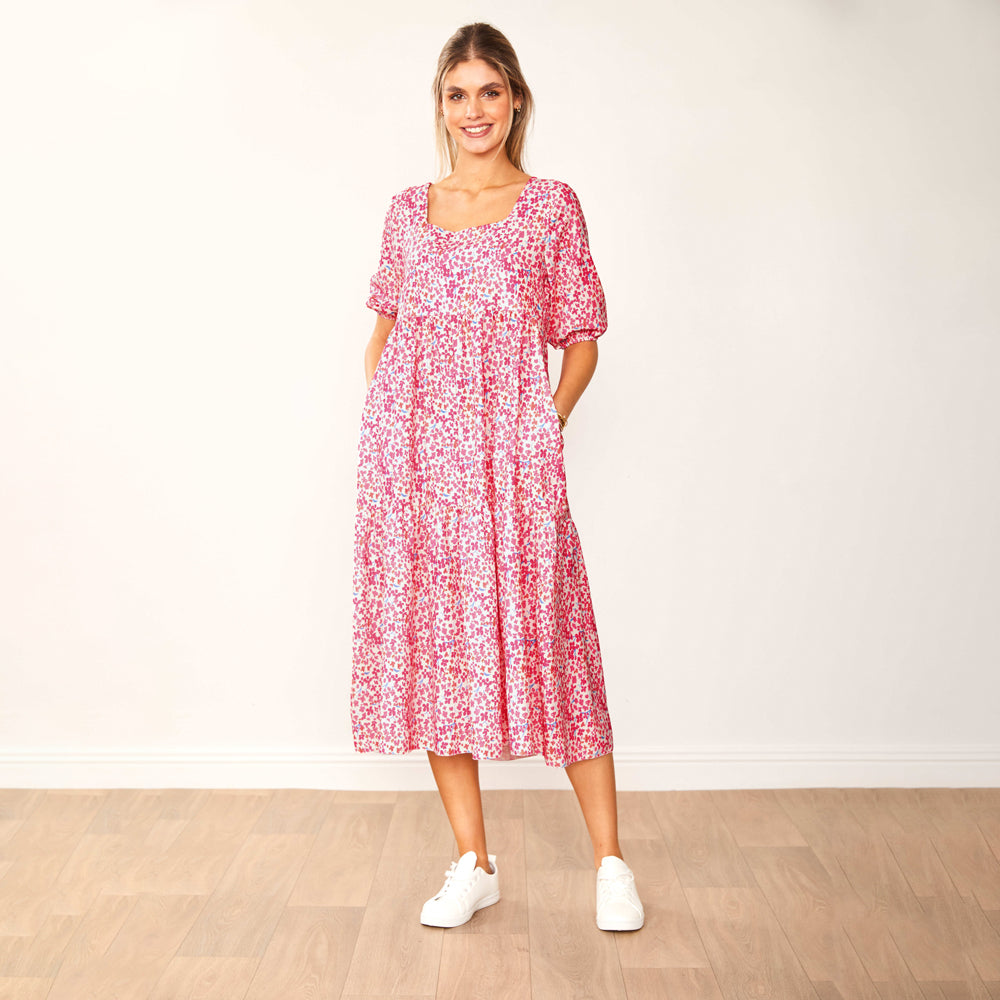 Delta Dress (Fuchsia Floral)