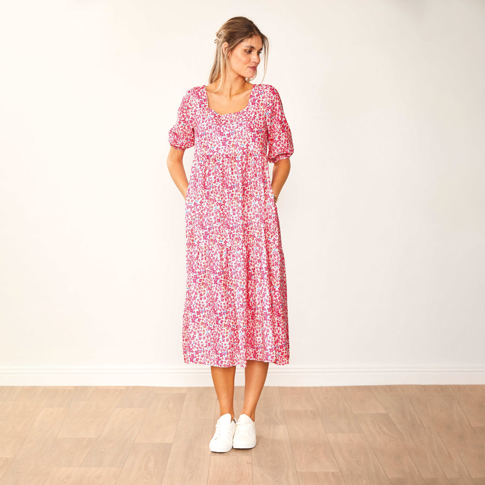 Delta Dress (Fuchsia Floral)