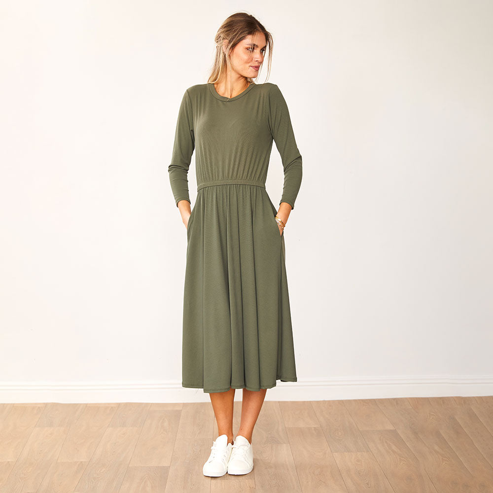 Heidi Dress Khaki & Navy (2 for €68)