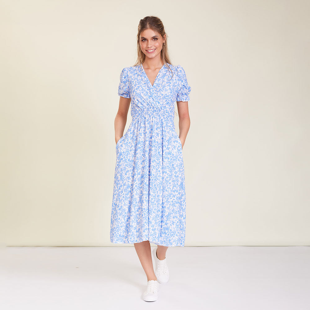 Belle Dress (White Floral) - The Casual Company