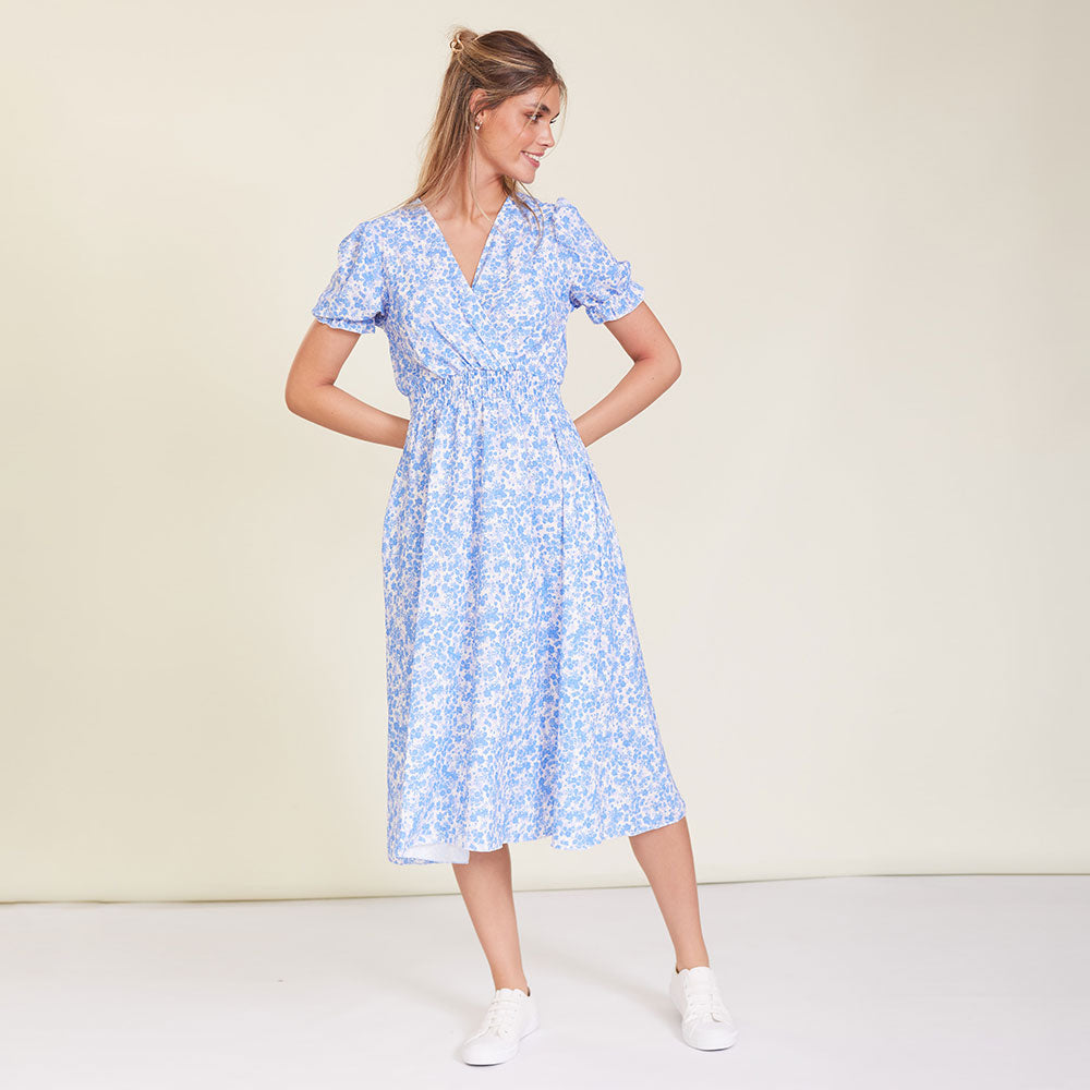 Belle Dress (White Floral) - The Casual Company