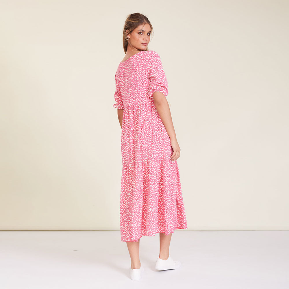 Delta Dress (Pink Floral)