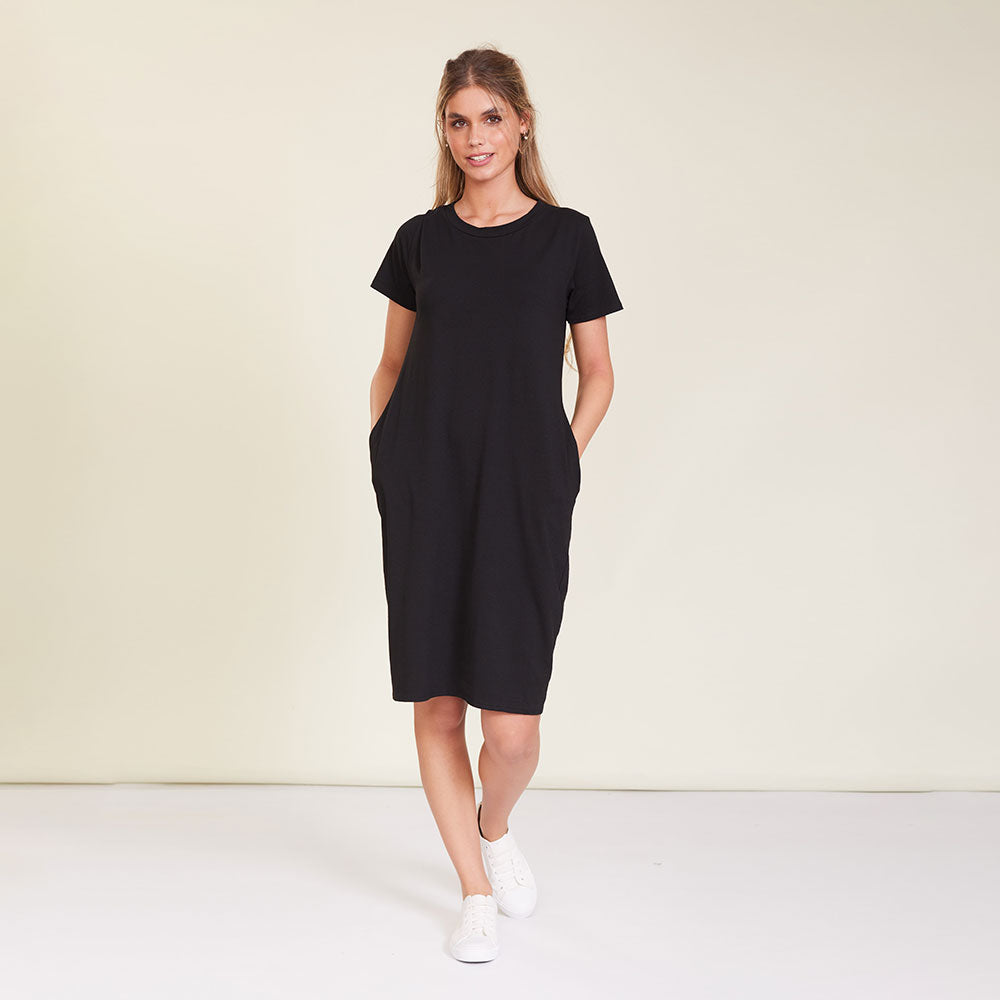 Midi t shirt dress with cheap pockets