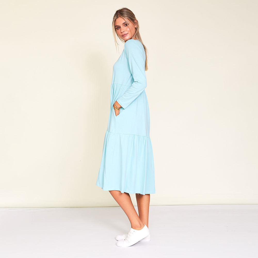 Aqua blue casual dress online