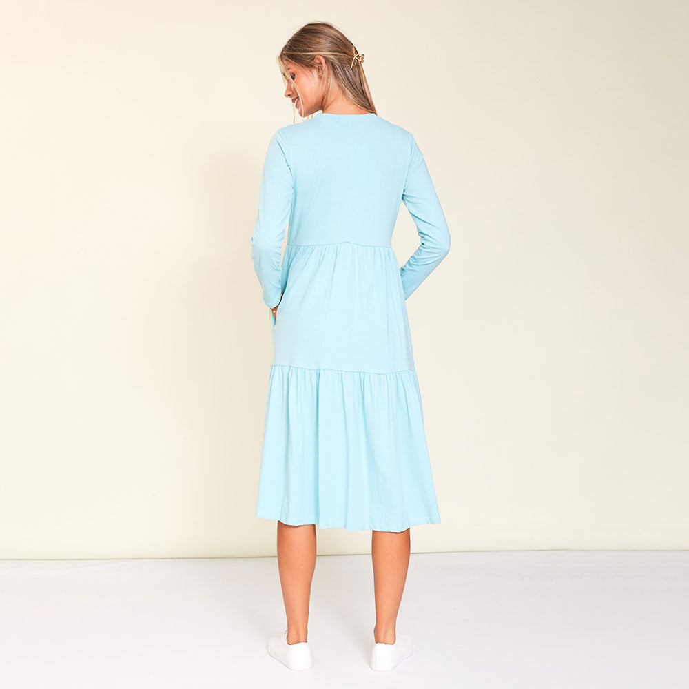 Amber Dress (Aqua) - The Casual Company