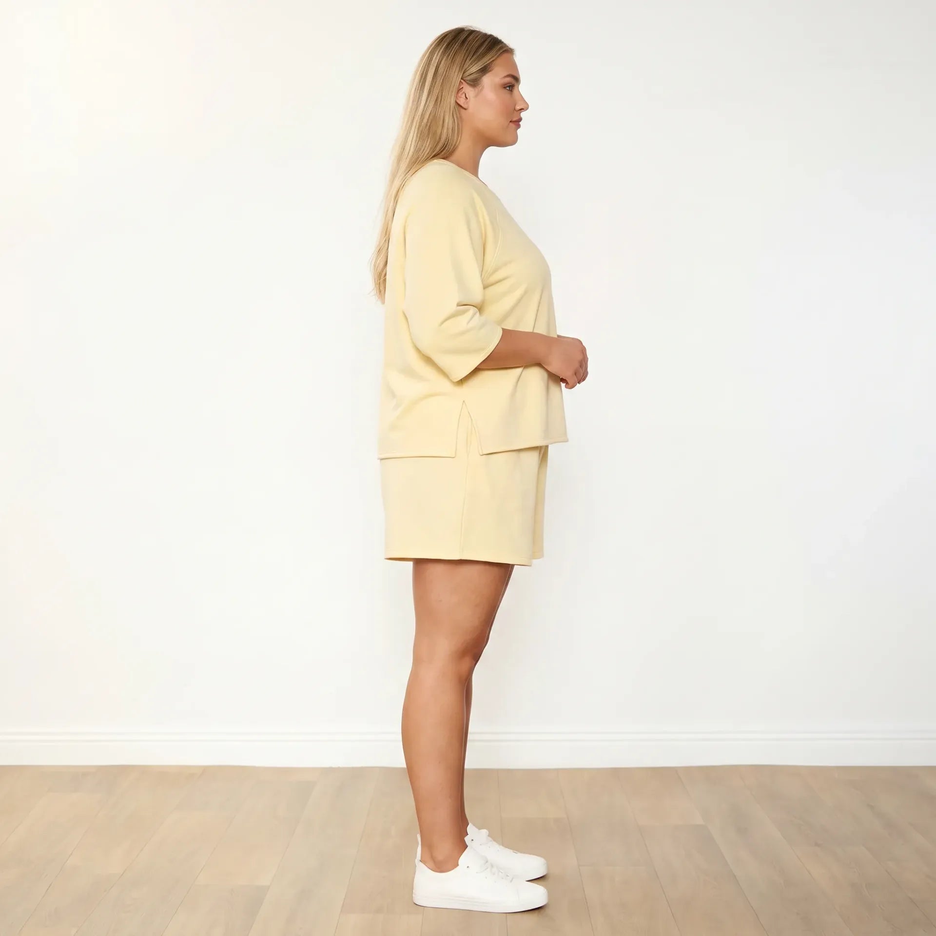 Suki Set Lemon - plus size model side profile