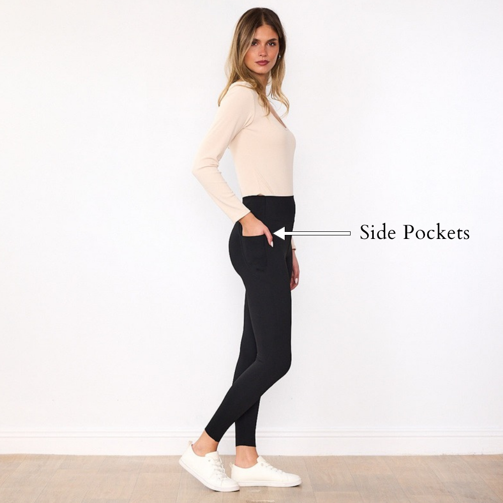 Deirdre Leggings (Black) - Side Pockets