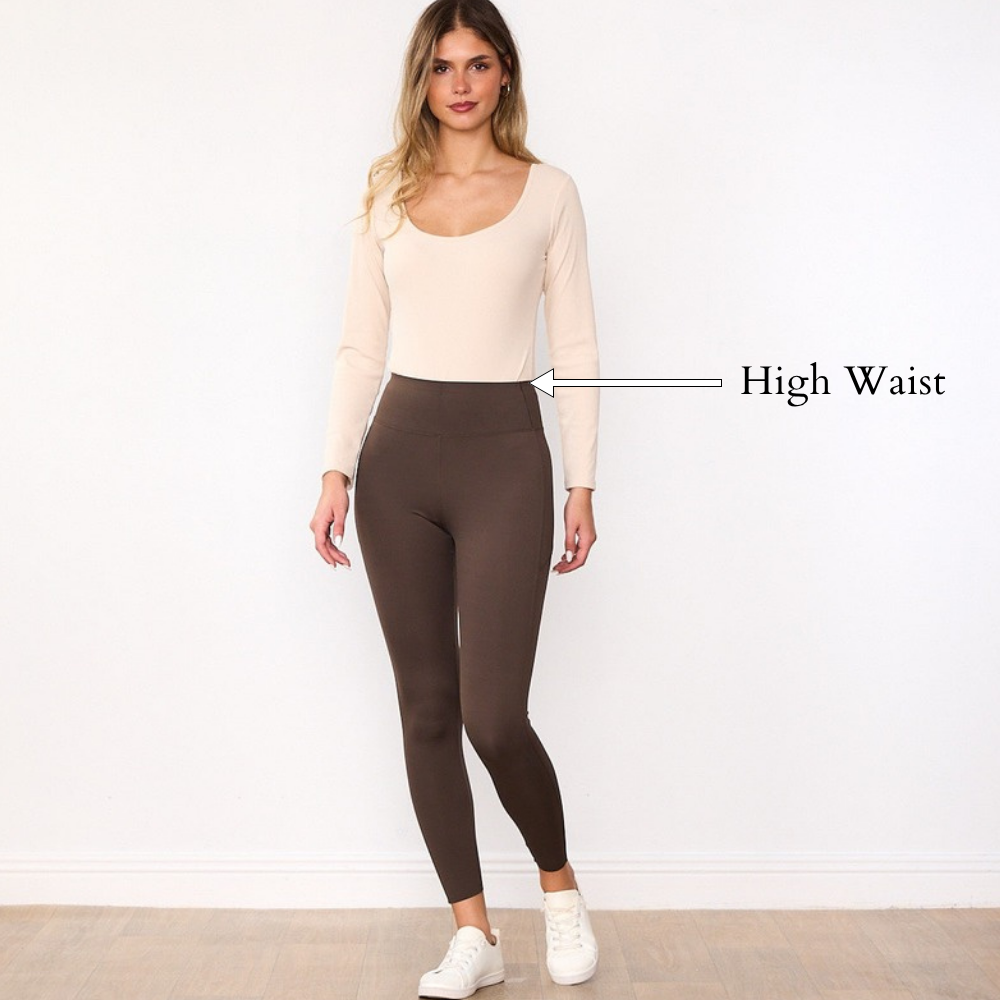 Deirdre Leggings (Brown) - High Waist