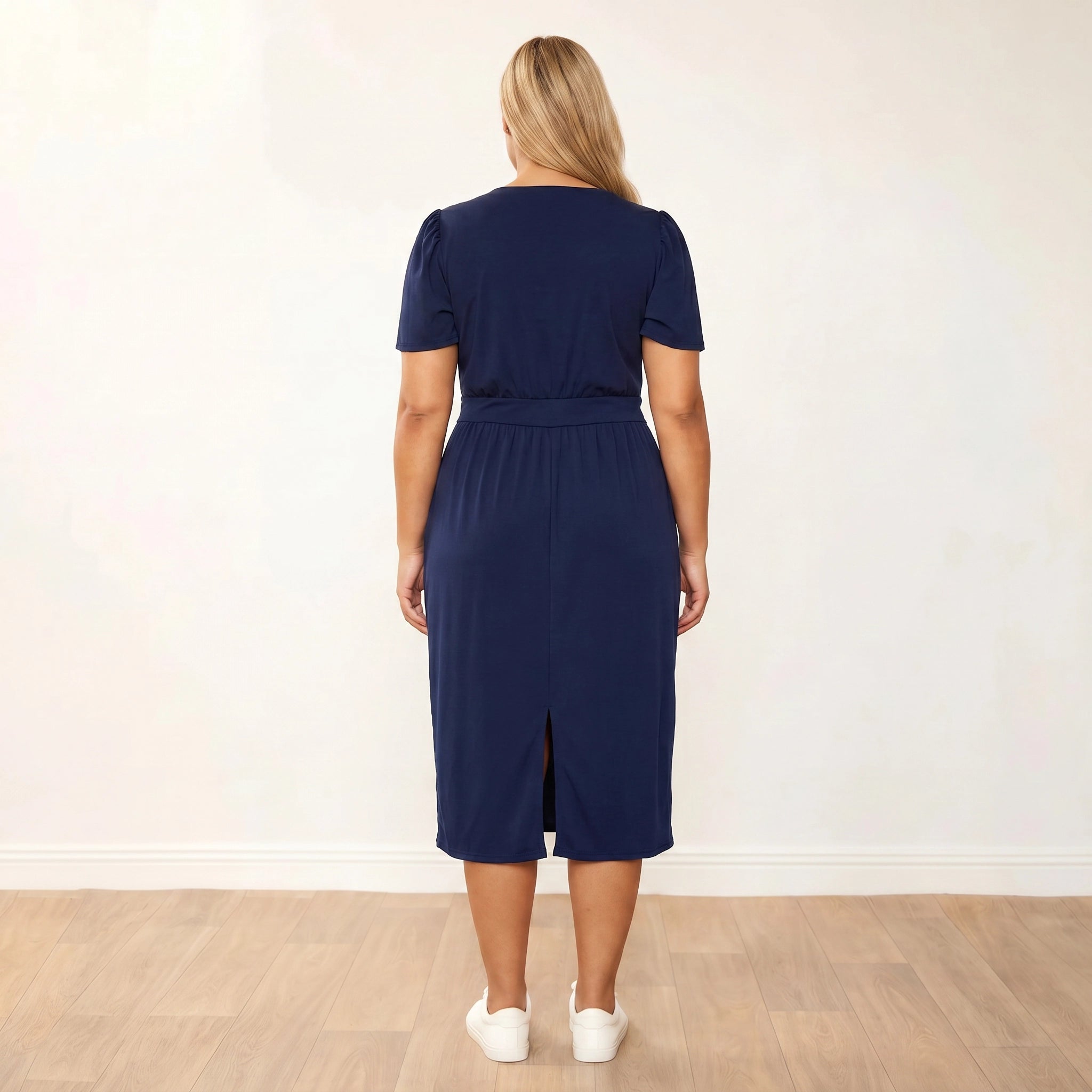 Lois Dress Navy - Plus Size XXL - Full back view